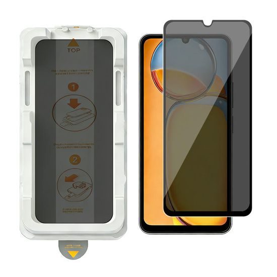 Wency Magic Box Privacy 5D Σκληρυμένο Γυαλί με Εύκολη Εφαρμογή, Xiaomi Redmi 13C, Μαύρο