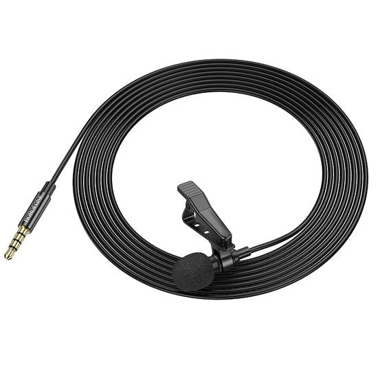 Borofone BFK11 Microfon cu cravată elegantă, Jack 3,5 mm, negru