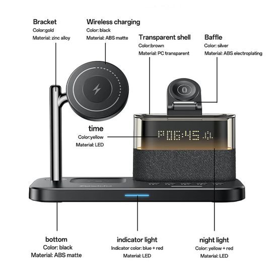 Yesido DS37 Vezeték nélküli töltőállomás, 25 W, fekete