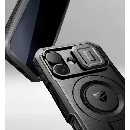 Dexnor Privacy MagSafe Kickstand Camprotector etui iPhone 15, črn