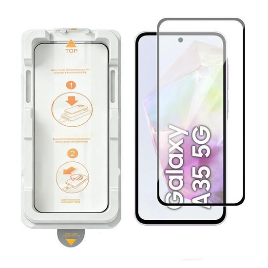 Wency Magic Box 5D Σκληρυμένο Γυαλί με Εύκολη Εφαρμογή, Samsung Galaxy A35, μαύρο