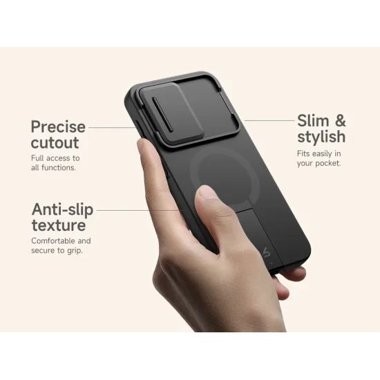 Suritch MagSafe Kickstand Camprotector cover til Samsung Galaxy A17 / A26 - Sort