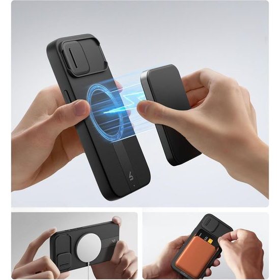 Suritch MagSafe Kickstand Camprotector θήκη iPhone 16, μαύρη