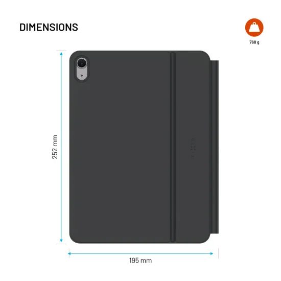 FIXED Typee Alu tok vezeték nélküli billentyűzettel, Apple iPad 10.9 2022 / iPad 11 2025, CZ, fekete