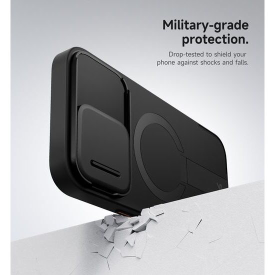 Suritch MagSafe Kickstand Camprotector maska iPhone 16 Pro Max, crna