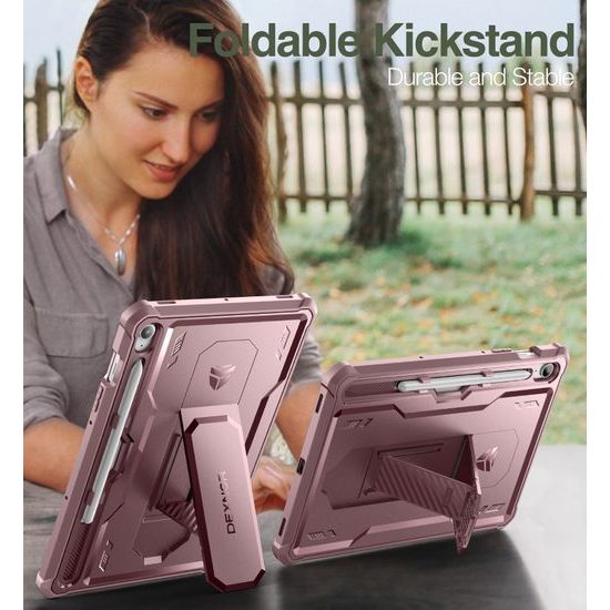 Dexnor 360 Kickstand borító Samsung Galaxy Tab S9 FE, rózsaszín