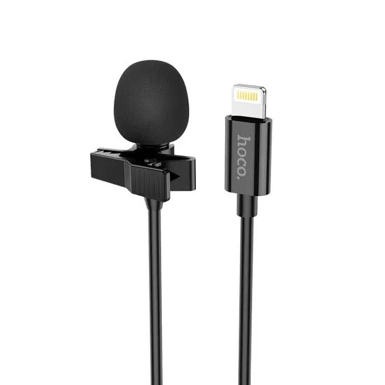 Microfon Hoco L14 cu intrare Lightning cu 8 pini, negru
