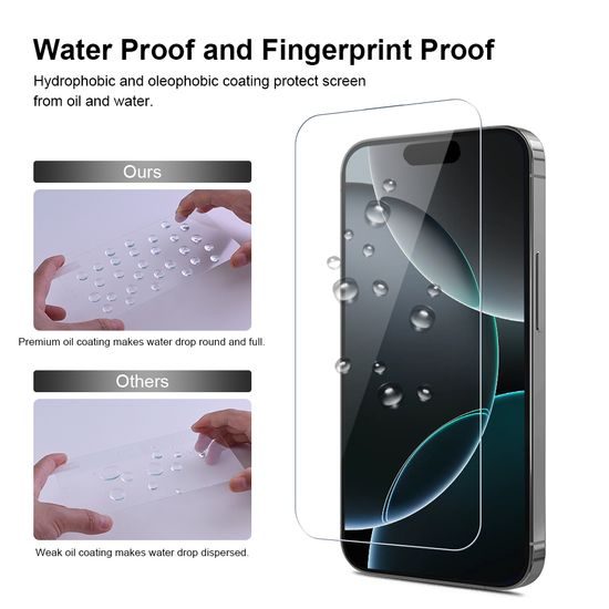 JP Long Pack Προστατευτικά Γυαλιά Οθόνης, 3 γυαλιά για τηλέφωνο με εφαρμογέα, iPhone 16 Pro