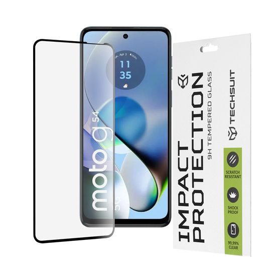 Techsuit 111D Προστατευτικό Γυαλί, Motorola Moto G54 / Moto G14, μαύρο