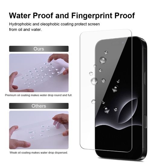 JP Long Pack zaščitnih kaljenih stekel, 3 stekla za telefon z aplikatorjem, iPhone 17 Pro