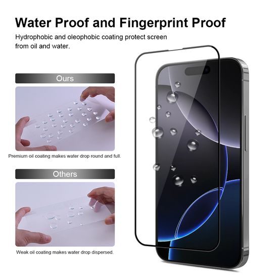 JP Full Pack Szkła Hartowane, 2x 3D szkło z aplikatorem + 2x szkło na obiektyw, iPhone 16 Pro Max