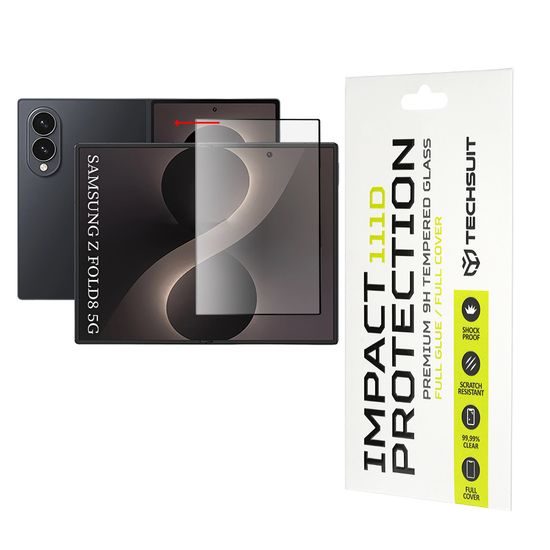 Samsung Galaxy Z Fold 8 kaitseklaas – Techsuit 111D karastatud klaas – must