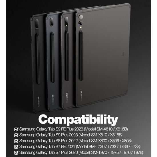 Dexnor magnetické pouzdro s klávesnicí, Samsung Galaxy Tab S7 FE / S7 Plus / S8 Plus / S9 Plus / S9 FE Plus / S10 Plus 12,4", černé