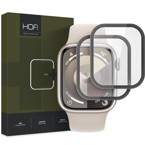 Hofi Pro+ Υβριδικό Γυαλί, Apple Watch 7 / 8 / 9 (41 mm), μαύρο, 2 τεμάχια