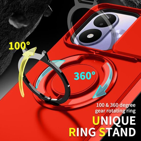 Xiaomi Redmi Note 17 4G / 5G ümbris – Camslide Stand kaamerakaitsega alusega – punane