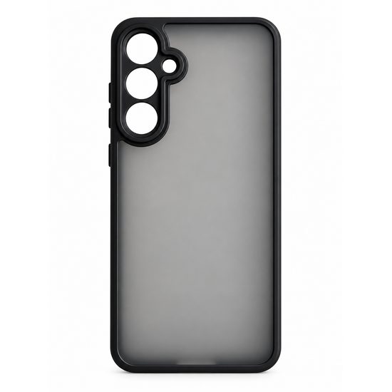 Matt Case Schutzhülle für Samsung Galaxy A55 - Mattem Rauchgrau Transparent Design - Schwarz