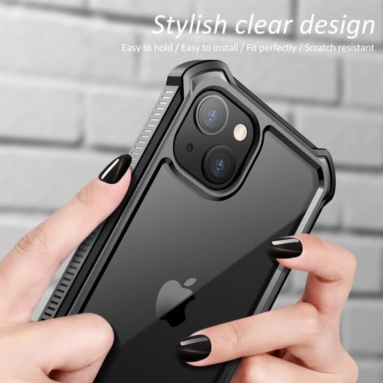 Dexnor 360 Clear θήκη για iPhone 13, μαύρη