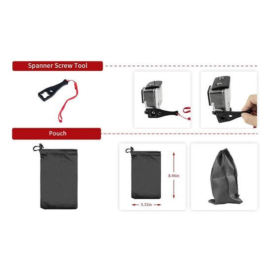 Techsuit Σετ αξεσουάρ CamQuest 15σε1 (SA15) για action camera GoPro