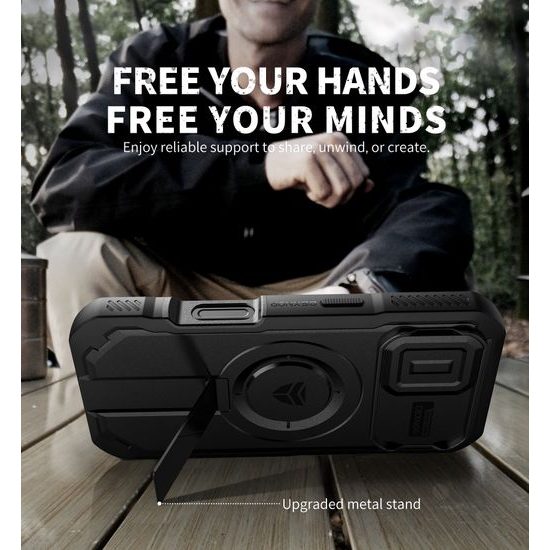 Dexnor Privacy MagSafe Kickstand Camprotector etui iPhone 17, czarne