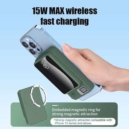 Φορητός Φορτιστής JP με Φόρτιση MagSafe, 10000 mAh, 22,5W, Μαύρο