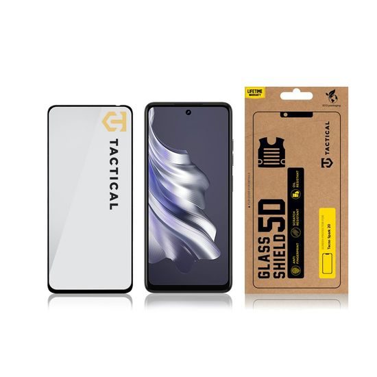 Tactical Glass Shield 5D sklo pre Tecno Spark 20, čierne