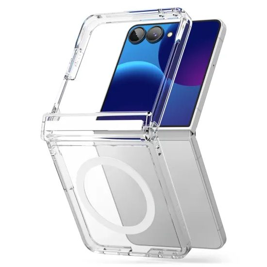 Samsung Galaxy Z Flip 8 ümbris – Ringke Fusion Flap Magnetic MagSafe'iga – läbipaistev