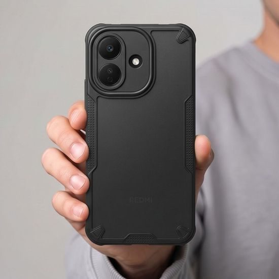 Tech-Protect Rugged Shield Schutzhülle für Xiaomi Redmi Note 17 Pro 5G - Hybrid TPU Polycarbonate - Matt Schwarz