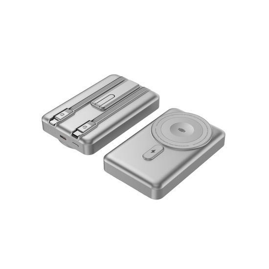 MagSafe power bank με φόρτιση Apple Watch, με βάση στήριξης και ενσωματωμένα καλώδια USB-C και Lightning, 5000 mAh, μαύρο