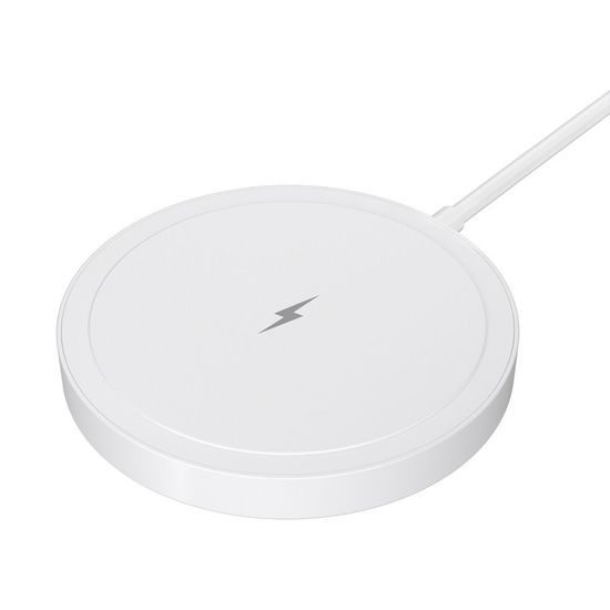 BlueStar Kabelloses MagSafe Ladegerät für iPhone - 15W Wireless Charger - Weiß