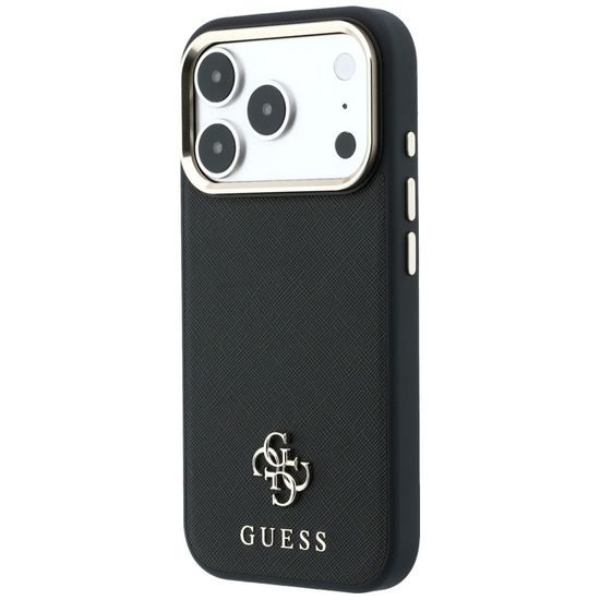 iPhone 17 Pro / 18 Pro ümbris – Guess Saffiano Small 4G Classic MagSafe'iga – must
