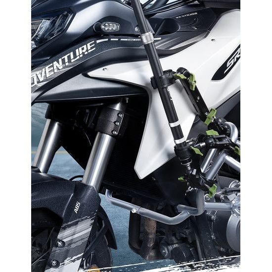 LanParte PMH-C3 supporto telescopico per fotocamere 360° e action cam per moto, 1,5 m, fissaggio a 3 punti, sistema a sgancio rapido