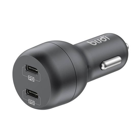 Budi autós töltő, 2x USB-C, 40W, PD, fekete | Momanio.hu