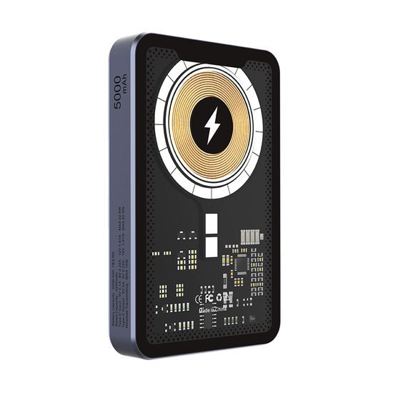 2σε1 Ρετρό κονσόλα παιχνιδιών με MagSafe powerbank, 5000 mAh, 15W ασύρματη φόρτιση, γκρι