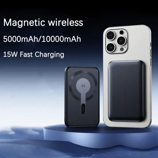 Metal Mini Magsafe bezdrátová Powerbanka, 5000mAh, Quick Charge, PD15W, modrá