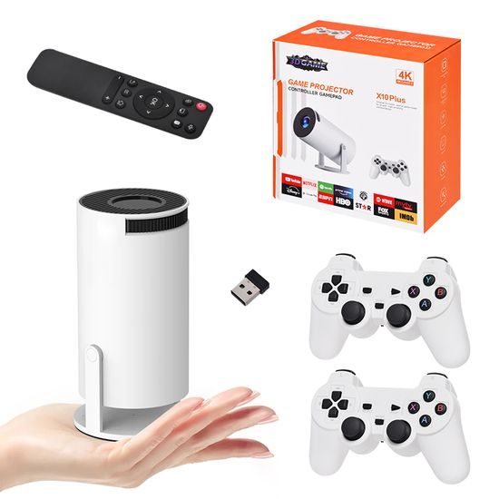 X10 Plus gaming προβολέας με έξοδο 4K, Android 11, δύο ασύρματα χειριστήρια