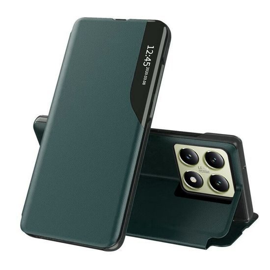 Eco Leather View Case, Xiaomi 14T, zelené