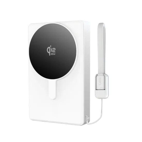 Tech-Protect PB40 LifeMag MagSafe powerbank, 10 000 mAh, 25 W, Qi2.2, biały / srebrny