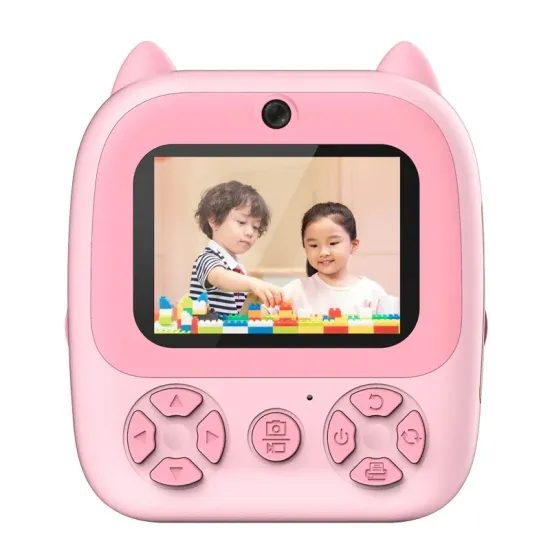 Digitálna foto tlačiareň 2v1 pre deti, ružová