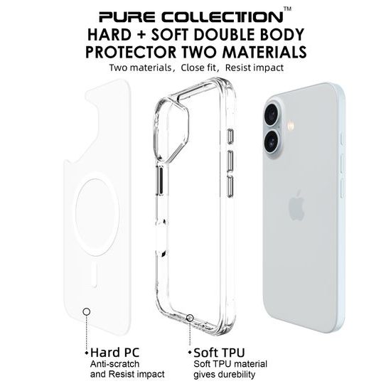 JP MagFit MagSafe θήκη με πιστοποίηση 3M SGS, iPhone 17, διάφανη