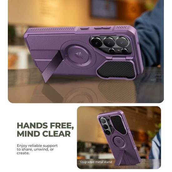 Dexnor MagSafe 360 Kickstand Camprotector θήκη Samsung Galaxy S26 Ultra, μωβ