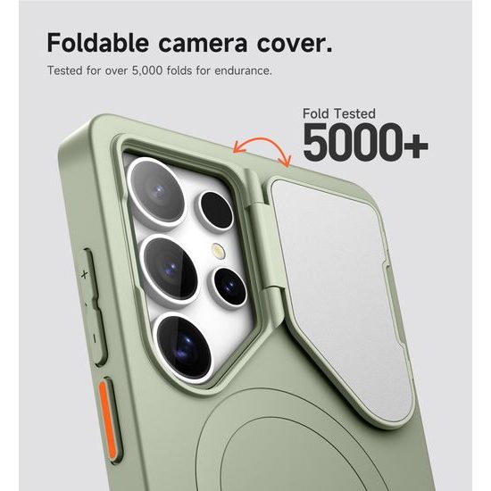 Suritch MagSafe Kickstand Camprotector obal Samsung Galaxy S25 Ultra, zelený