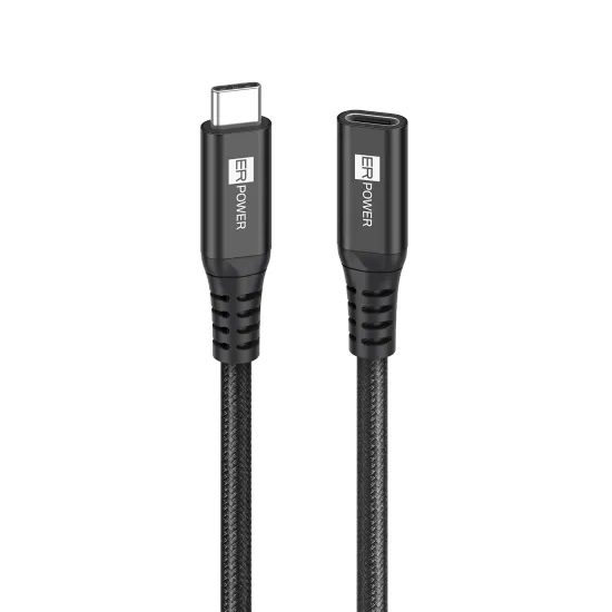 ER POWER USB-C pikendusjuhe USB-C - USB-C PD 100W 10Gbps 2m – must