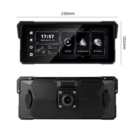 Motocyklowy wyświetlacz IPS 8,1" z bezprzewodowym Apple CarPlay i Android Auto