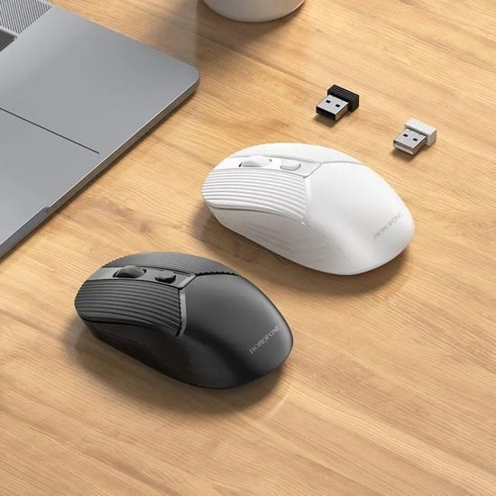 Borofone Kabellose Business Maus BG5 für PC und Laptop - 2.4 GHz Wireless Mouse - Ergonomisches Design - Schwarz