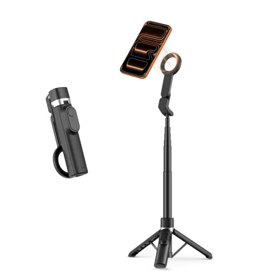 Tech-Protect L11S MagSafe Bluetooth selfija nūja ar statīvu – melna
