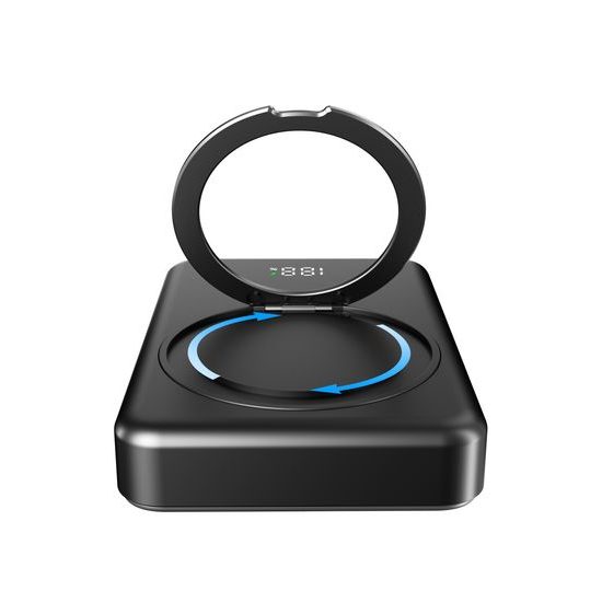 UltraThin MagSafe Power Bank 10000 mAh με περιστρεφόμενη βάση, PD20W + 15W ασύρματα, μαύρο
