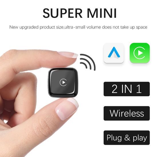 Ασύρματος Προσαρμογέας για CarPlay και Android Auto, Plug & Play, Αλουμίνιο, CA29
