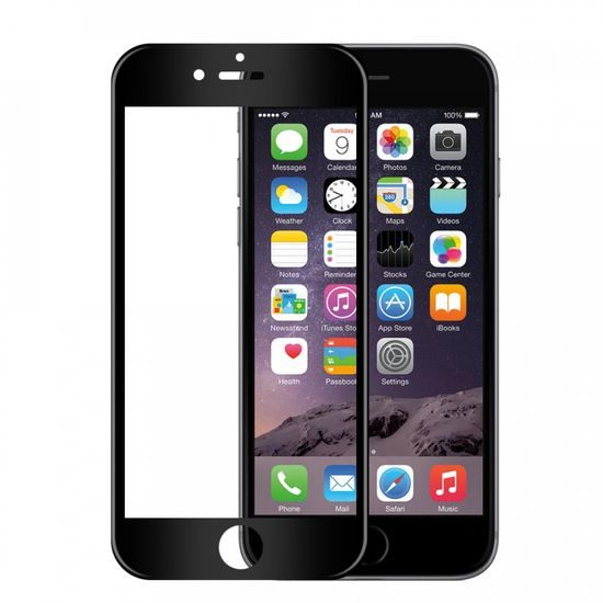 IPhone 6 PLUS, 6S PLUS Zaščitno kaljeno steklo, črno