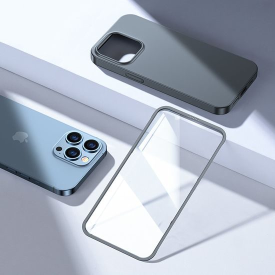 Joyroom 360 Full Case obal + tvrdené sklo, iPhone 13 Pro MAX, šedé