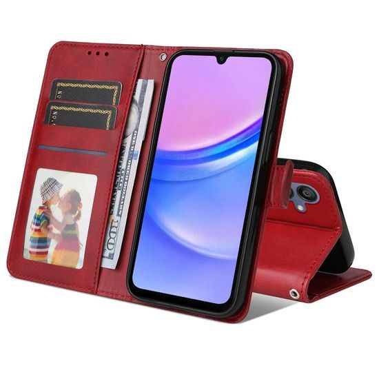Samsung Galaxy A18 klappümbris magnetiga – punane